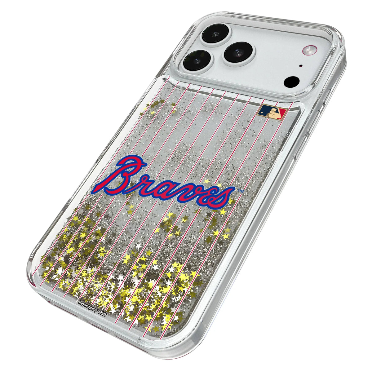 Atlanta Braves Home 2012 - Cooperstown Collection Pinstripe Glitter Phone Case for Apple iPhone
