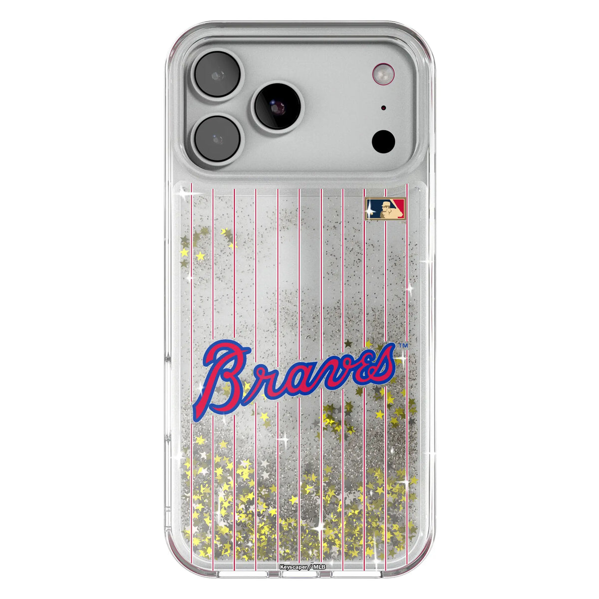 Atlanta Braves Home 2012 - Cooperstown Collection Pinstripe Glitter Phone Case for Apple iPhone
