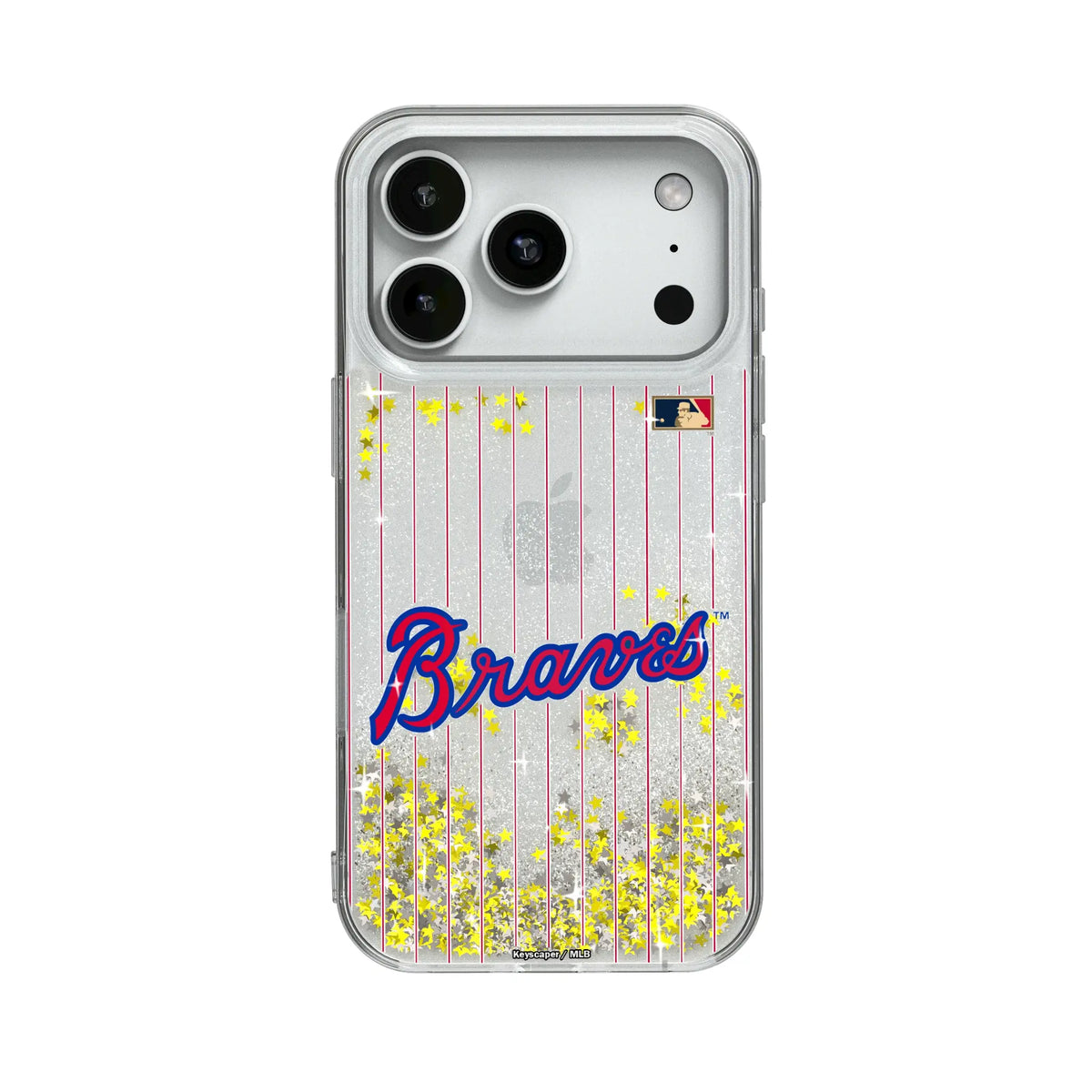 Atlanta Braves Home 2012 - Cooperstown Collection Pinstripe Glitter Phone Case for Apple iPhone