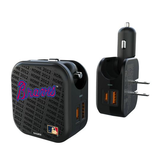 Atlanta Braves Home 2012 - Cooperstown Collection Text Backdrop 2 in 1 USB A/C Charger