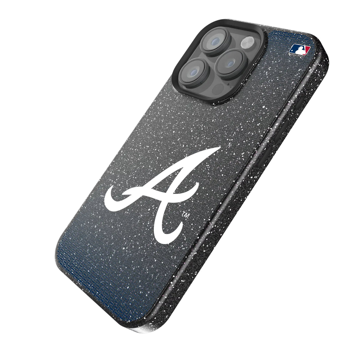 Atlanta Braves Linen Black Bling Phone Case for Apple iPhone