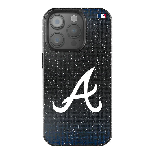 Atlanta Braves Linen Black Bling Phone Case for Apple iPhone