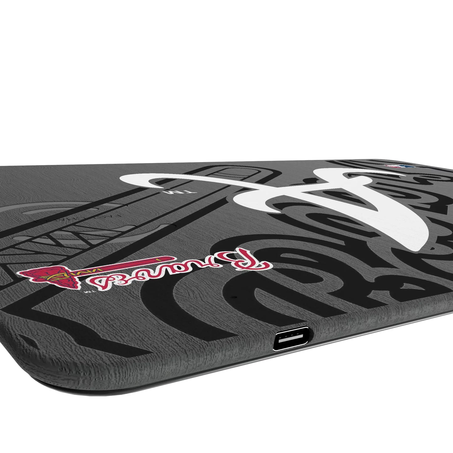 Atlanta Braves Monocolor Tilt 15-Watt Wireless Charger and Mouse Pad