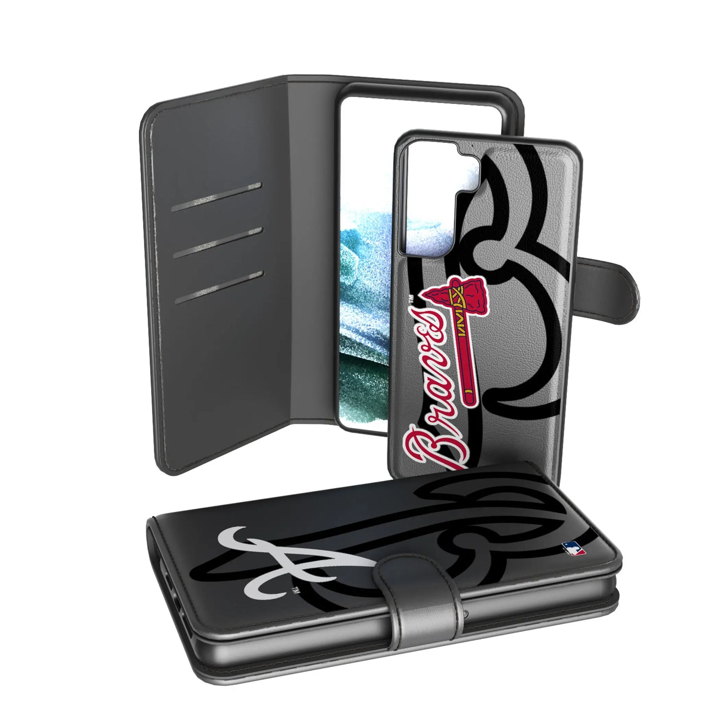 Atlanta Braves Monocolor Tilt Wallet Phone Case for Apple iPhone