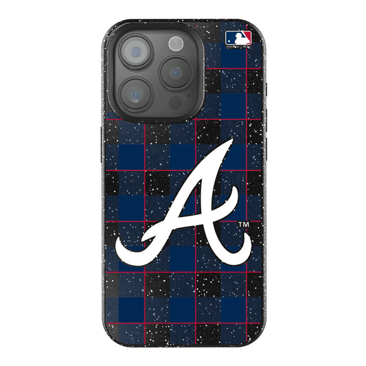 Atlanta Braves Plaid Black Bling Phone Case for Apple iPhone