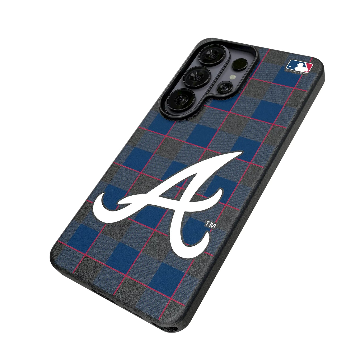 Atlanta Braves Plaid MagSafe Compatible Phone Case for Samsung Galaxy