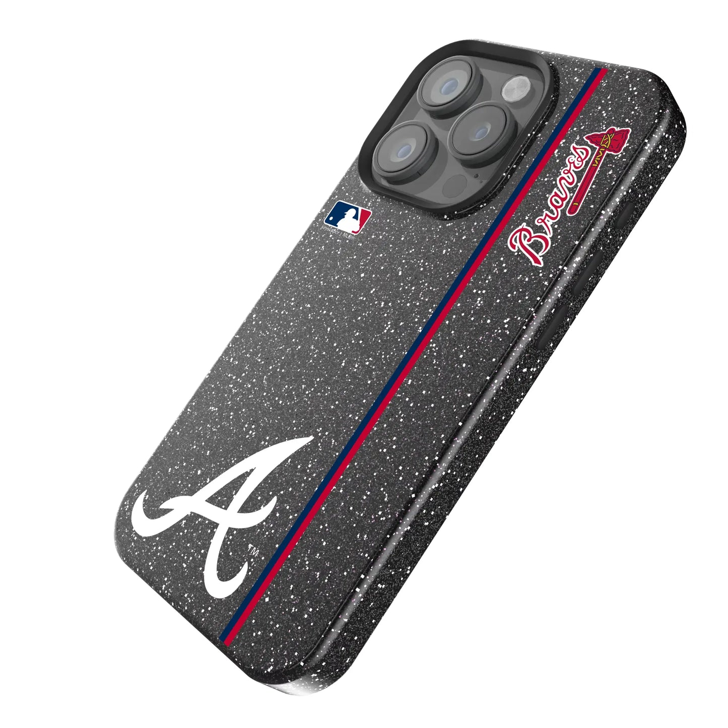 Atlanta Braves Sidebar Black Bling Phone Case for Apple iPhone