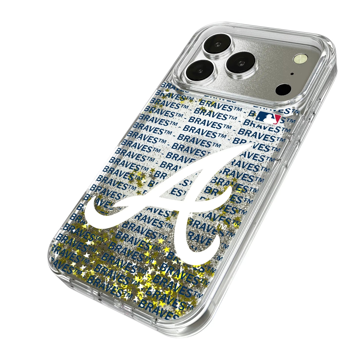 Atlanta Braves Text Backdrop Glitter Phone Case for Apple iPhone