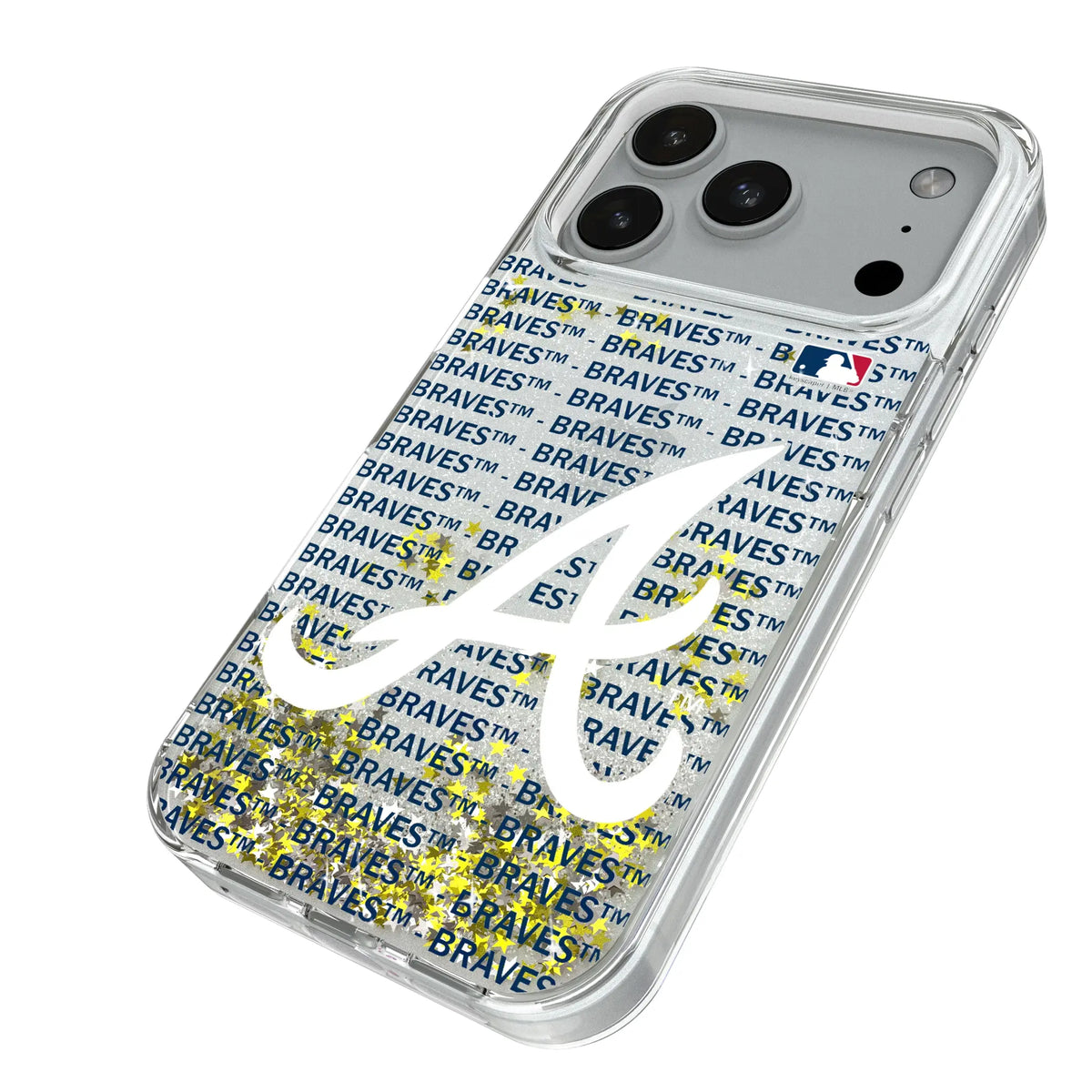 Atlanta Braves Text Backdrop Glitter Phone Case for Apple iPhone