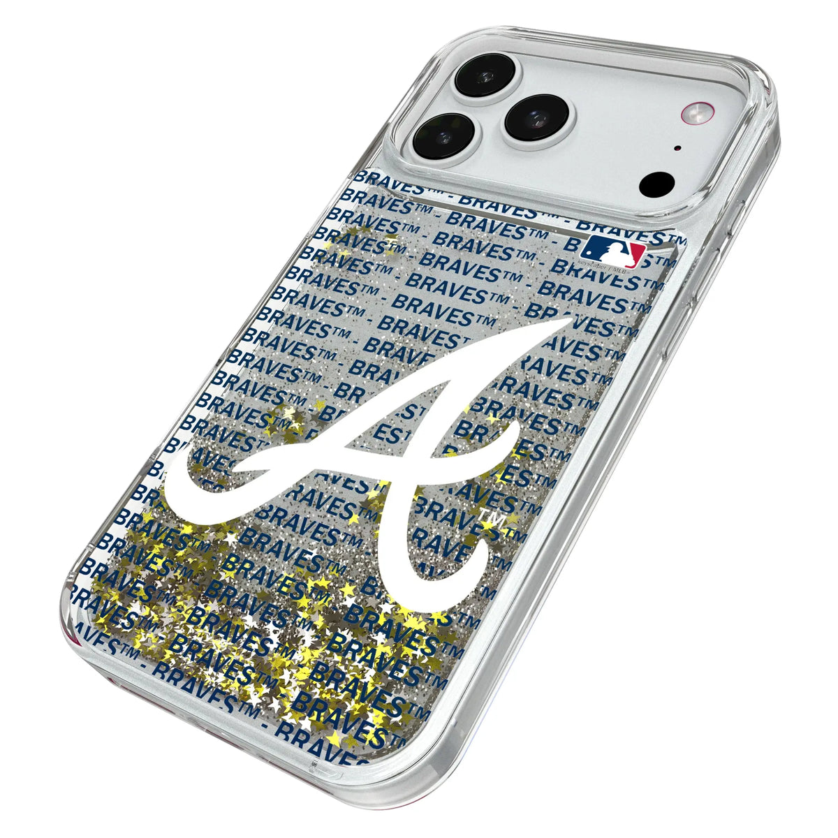 Atlanta Braves Text Backdrop Glitter Phone Case for Apple iPhone