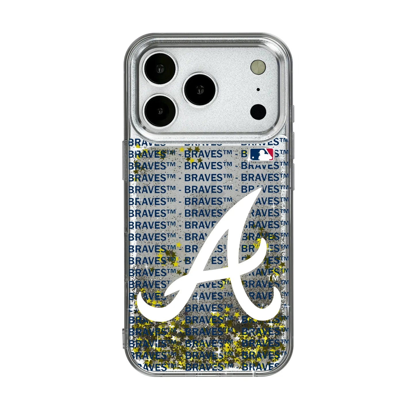 Atlanta Braves Text Backdrop Glitter Phone Case for Apple iPhone
