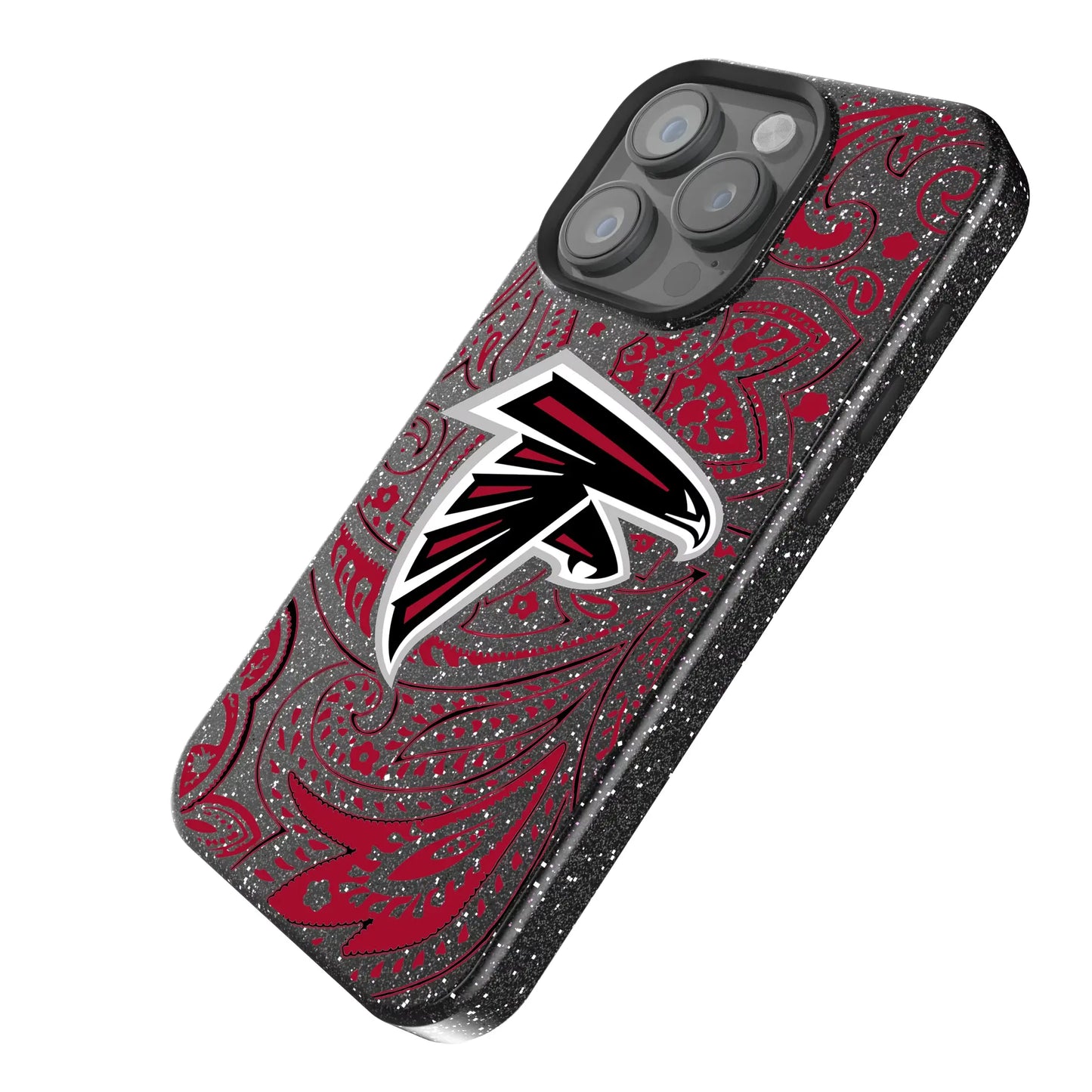 Atlanta Falcons Paisley Black Bling Phone Case for Apple iPhone