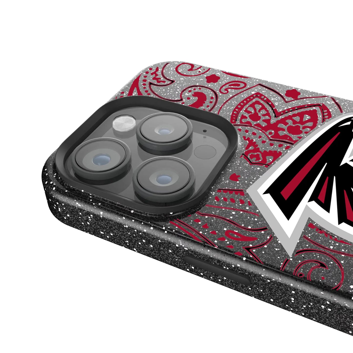 Atlanta Falcons Paisley Black Bling Phone Case for Apple iPhone