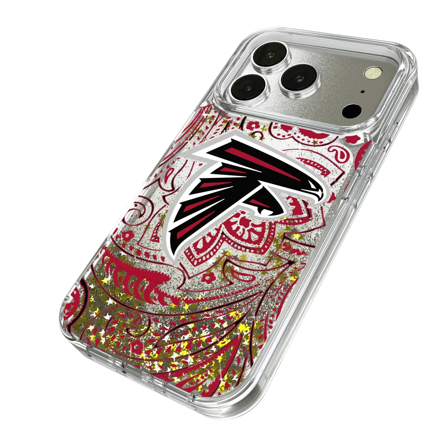 Atlanta Falcons Paisley Glitter Phone Case for Apple iPhone