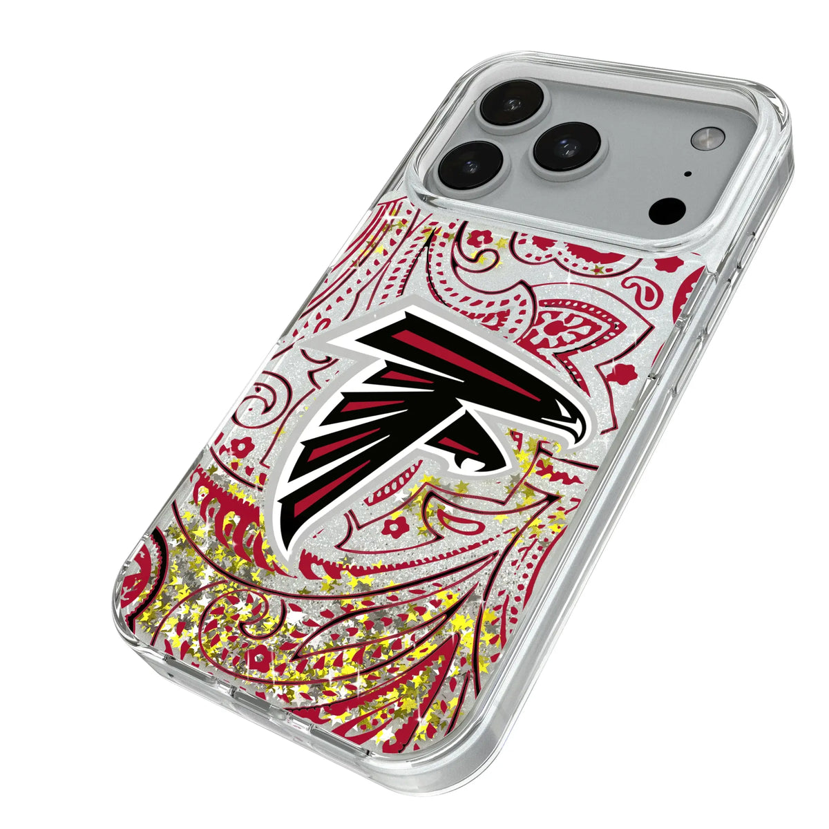 Atlanta Falcons Paisley Glitter Phone Case for Apple iPhone