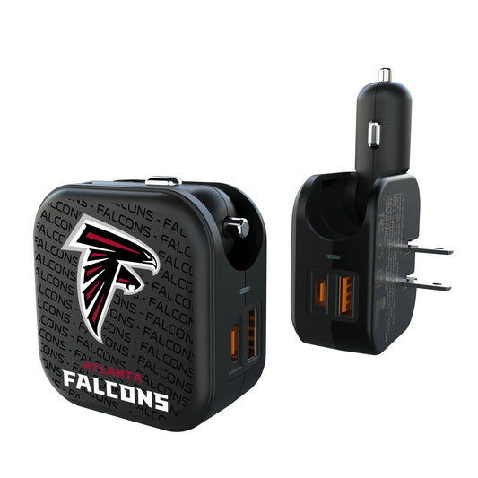 Atlanta Falcons Text Backdrop 2 in 1 USB A/C Charger