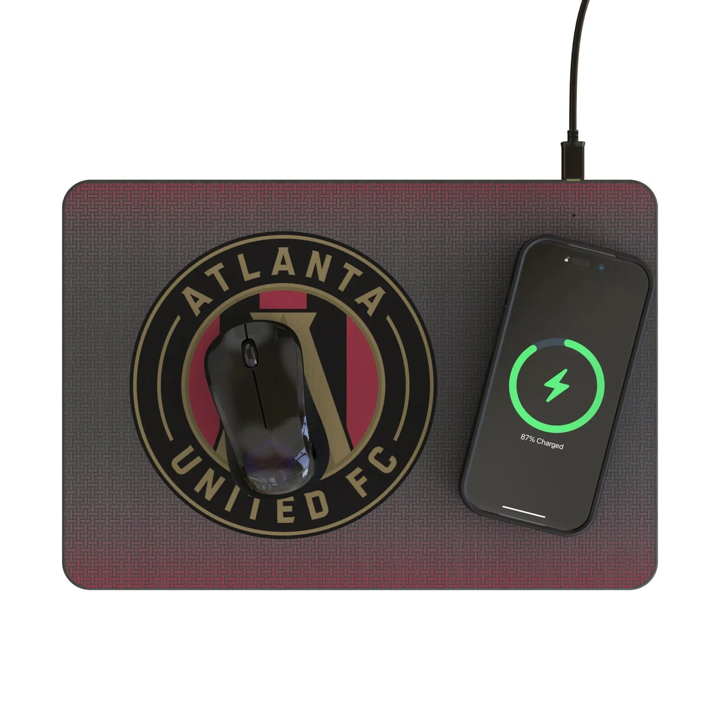 Atlanta United FC Linen 15-Watt Wireless Charger and Mouse Pad