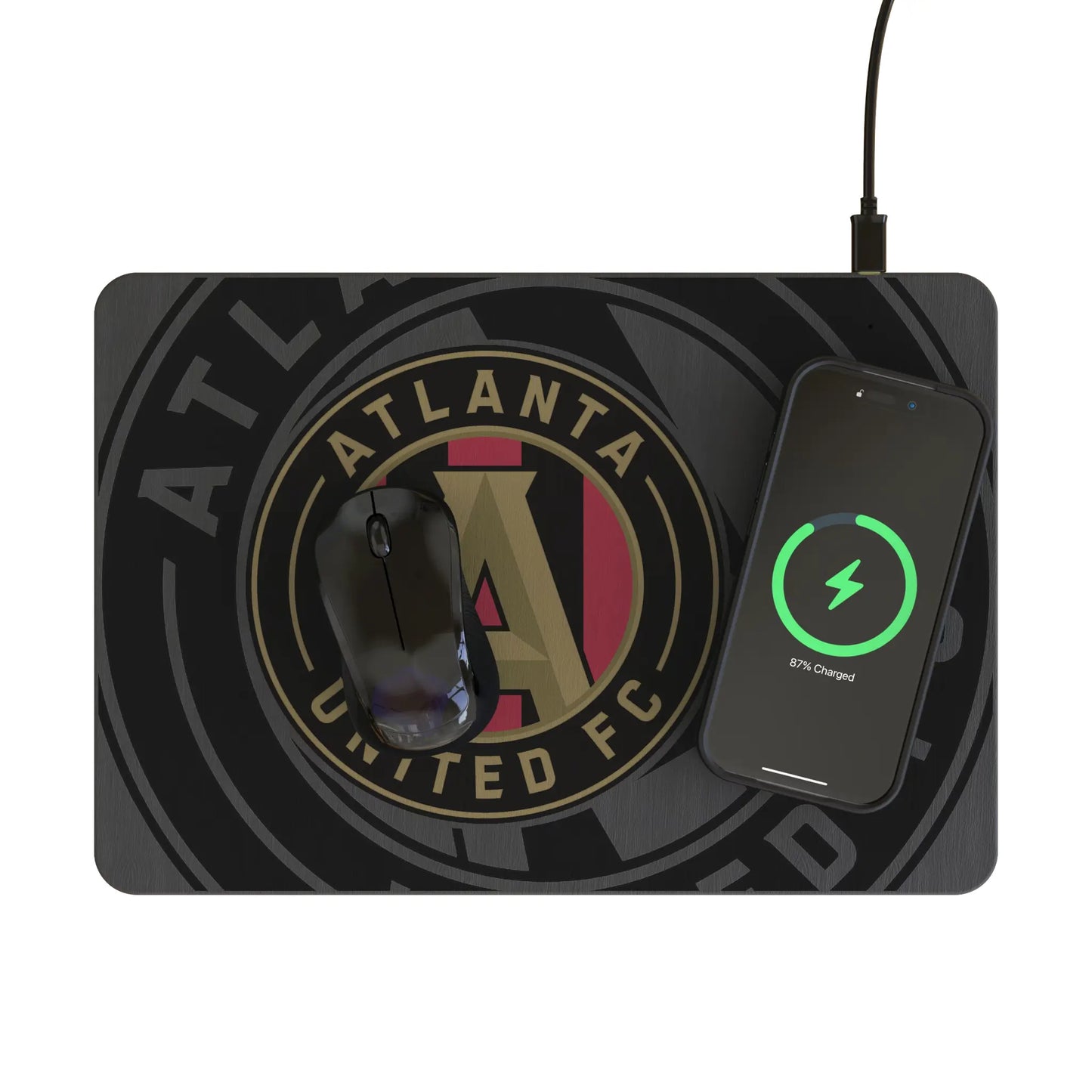 Atlanta United FC Monocolor Tilt 15-Watt Wireless Charger and Mouse Pad
