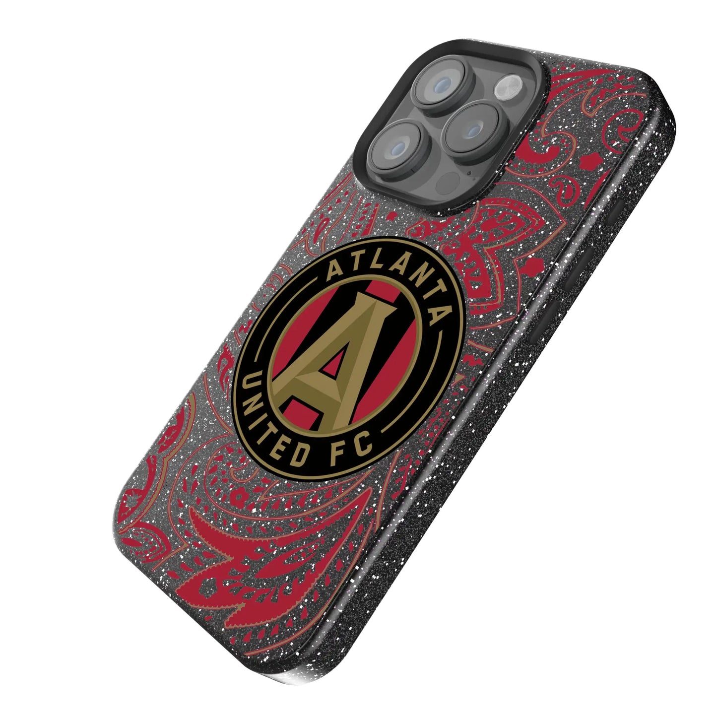 Atlanta United FC Paisley Black Bling Phone Case for Apple iPhone