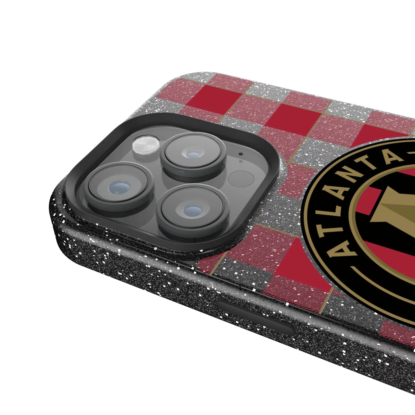 Atlanta United FC Plaid Black Bling Phone Case for Apple iPhone