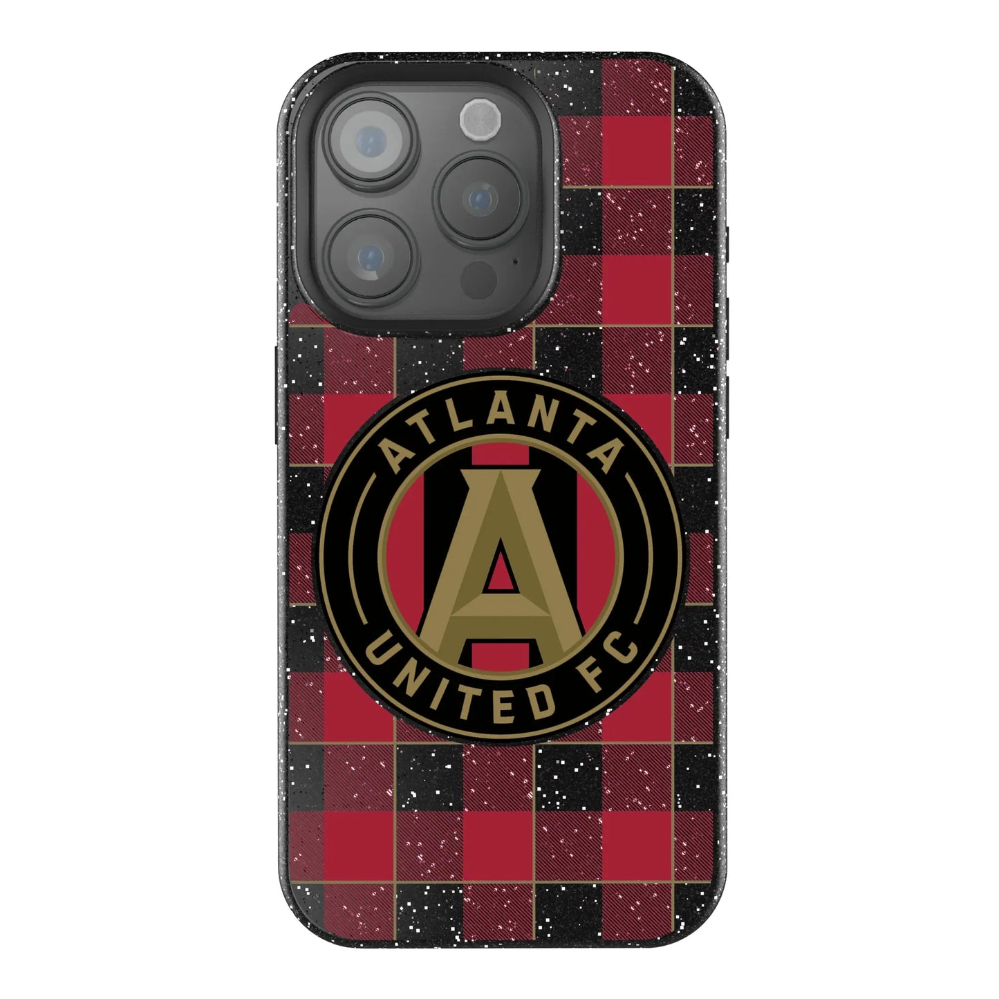 Atlanta United FC Plaid Black Bling Phone Case for Apple iPhone