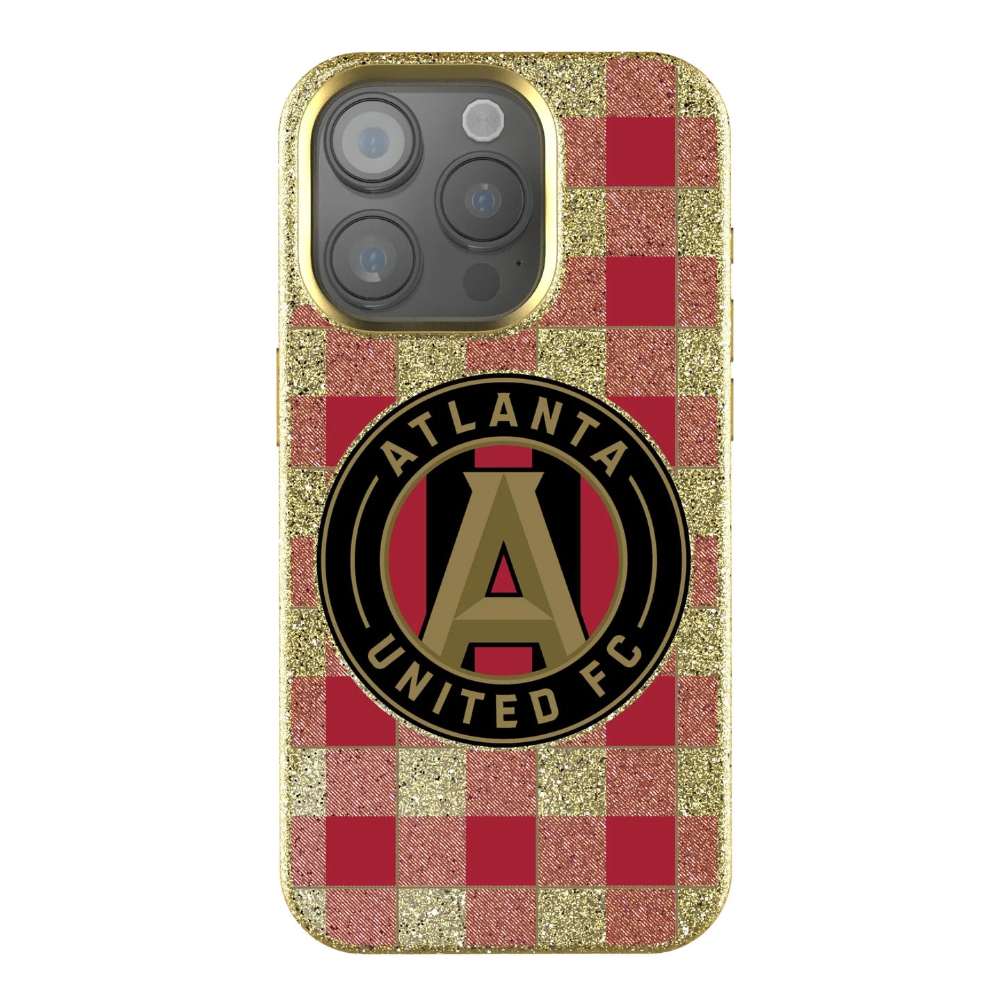 Atlanta United FC Plaid Bling Phone Case for Apple iPhone
