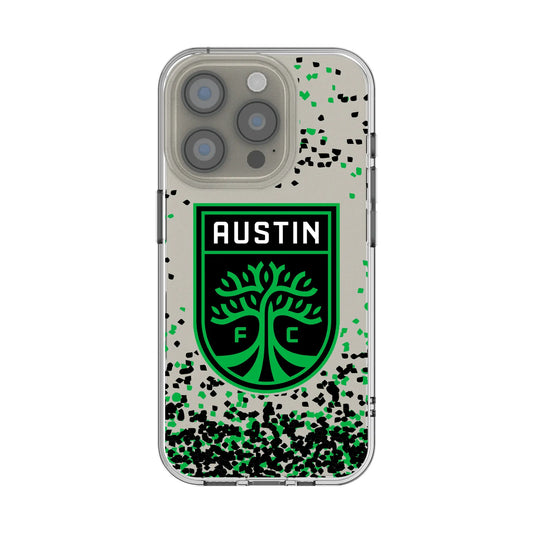 Austin FC Confetti Clear Phone Case for Apple iPhone