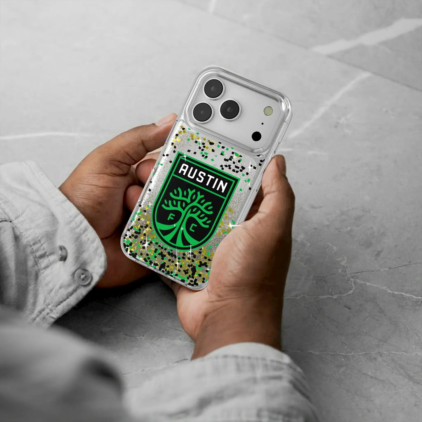 Austin FC Confetti Glitter Phone Case for Apple iPhone
