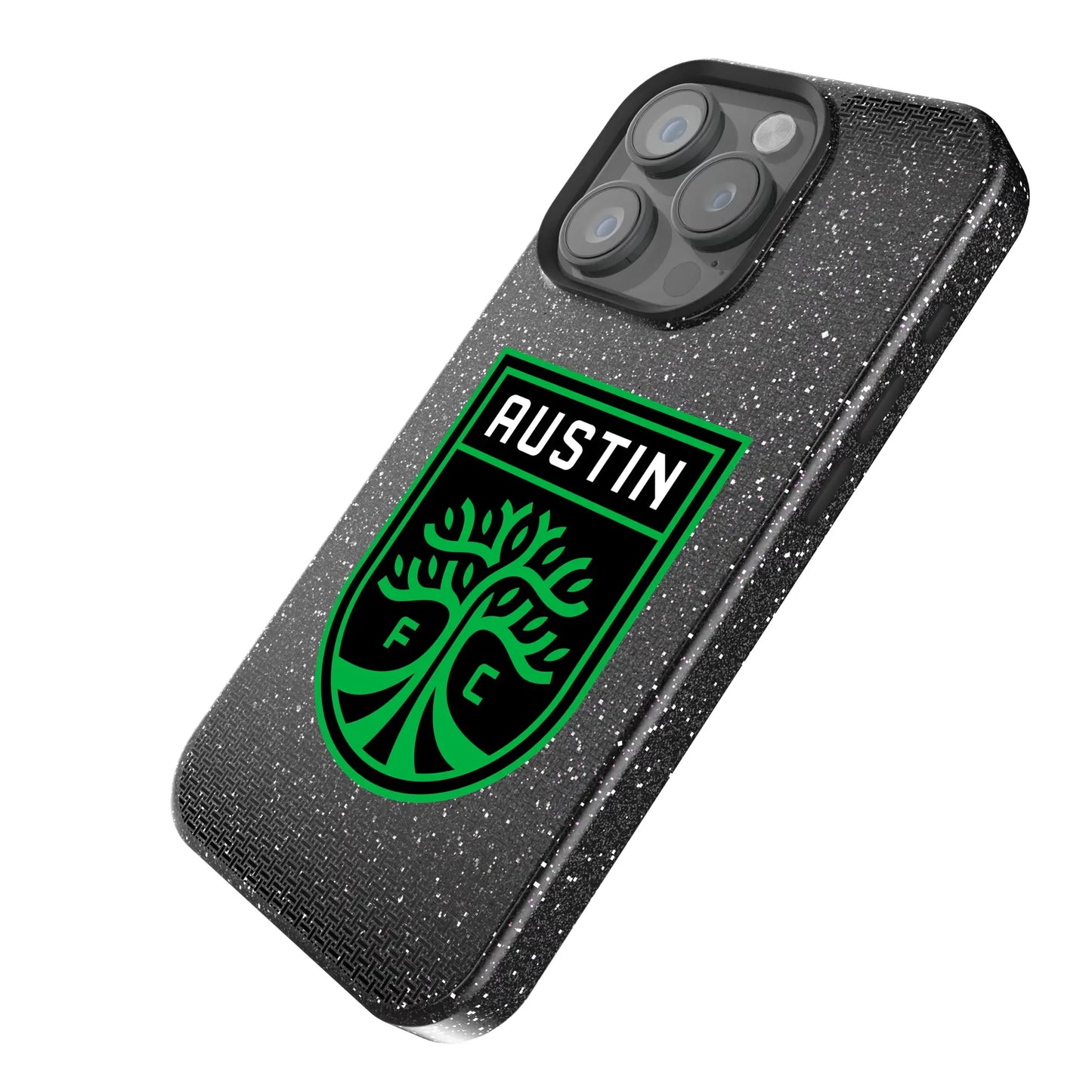 Austin FC Linen Black Bling Phone Case for Apple iPhone