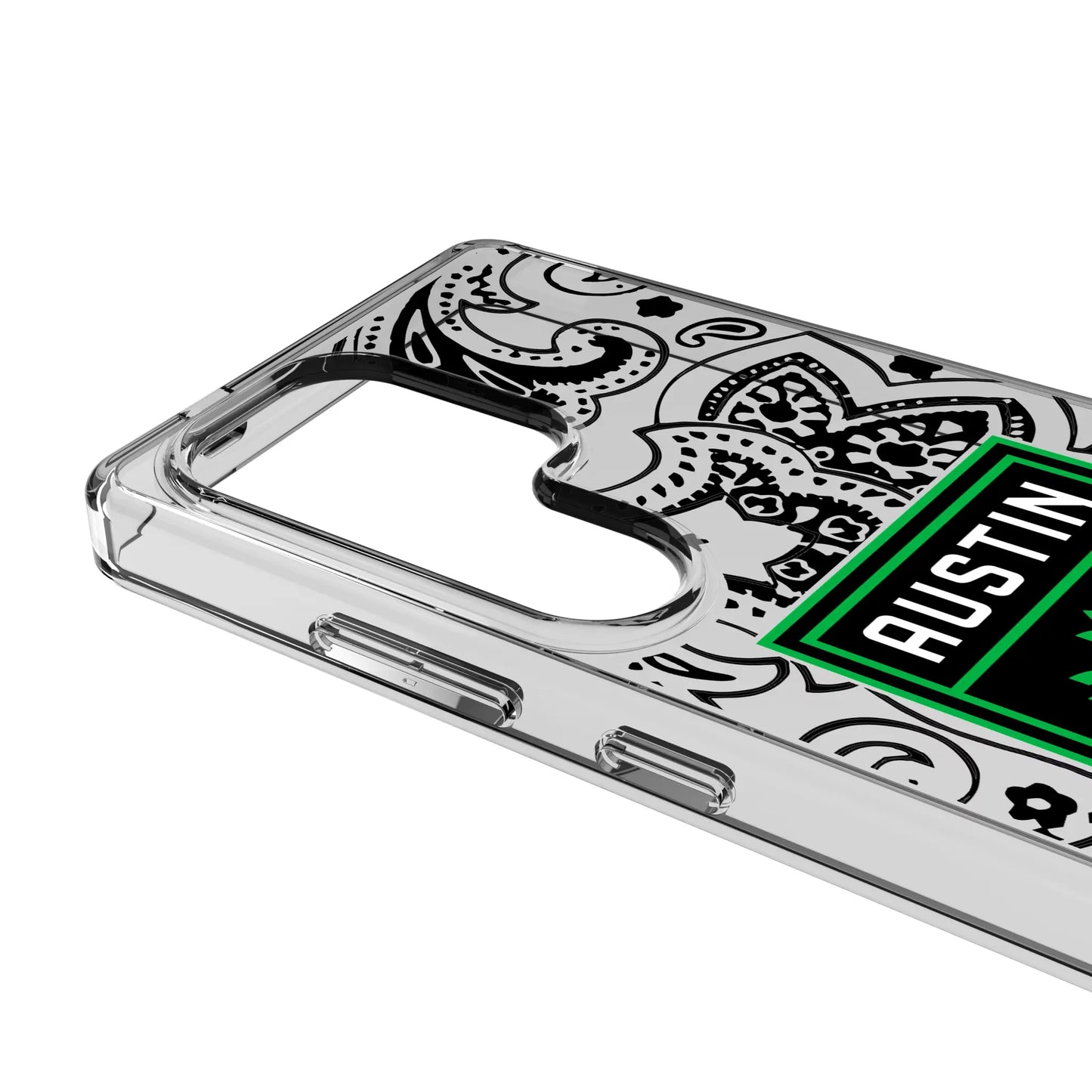 Austin FC Paisley Clear Phone Case for Samsung Galaxy