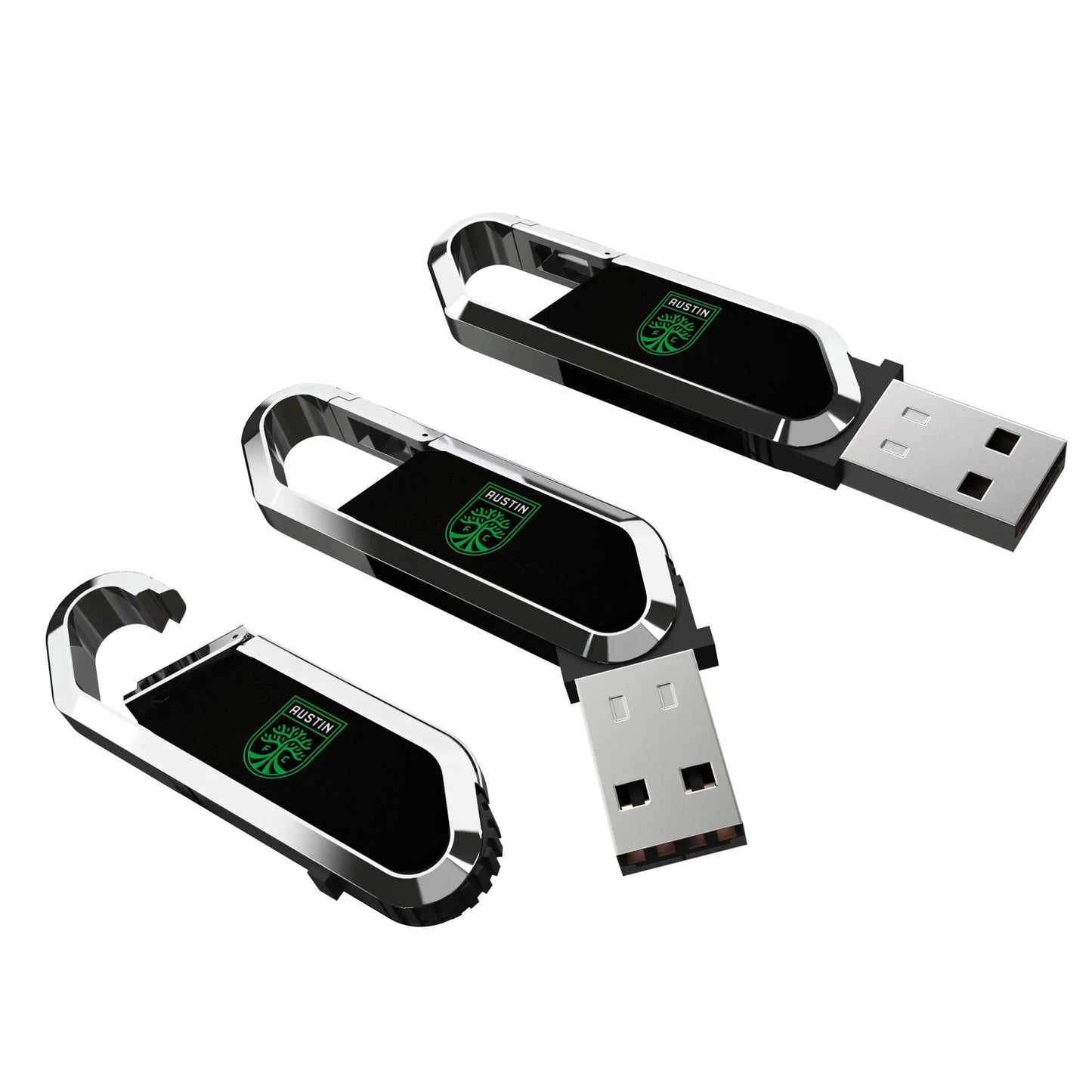 Austin FC Solid USB 64GB Clip Style Flash Drive