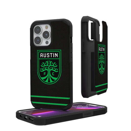 Austin FC Stripe Rugged Phone Case for Apple iPhone