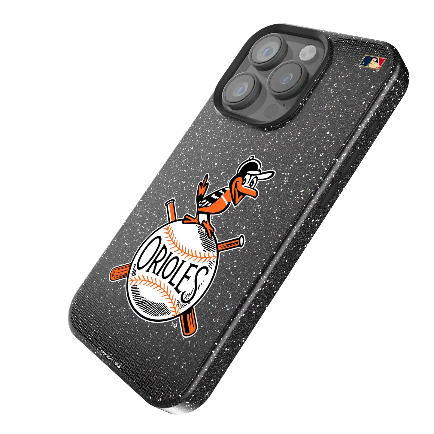 Baltimore Orioles 1954-1963 - Cooperstown Collection Linen Black Bling Phone Case for Apple iPhone