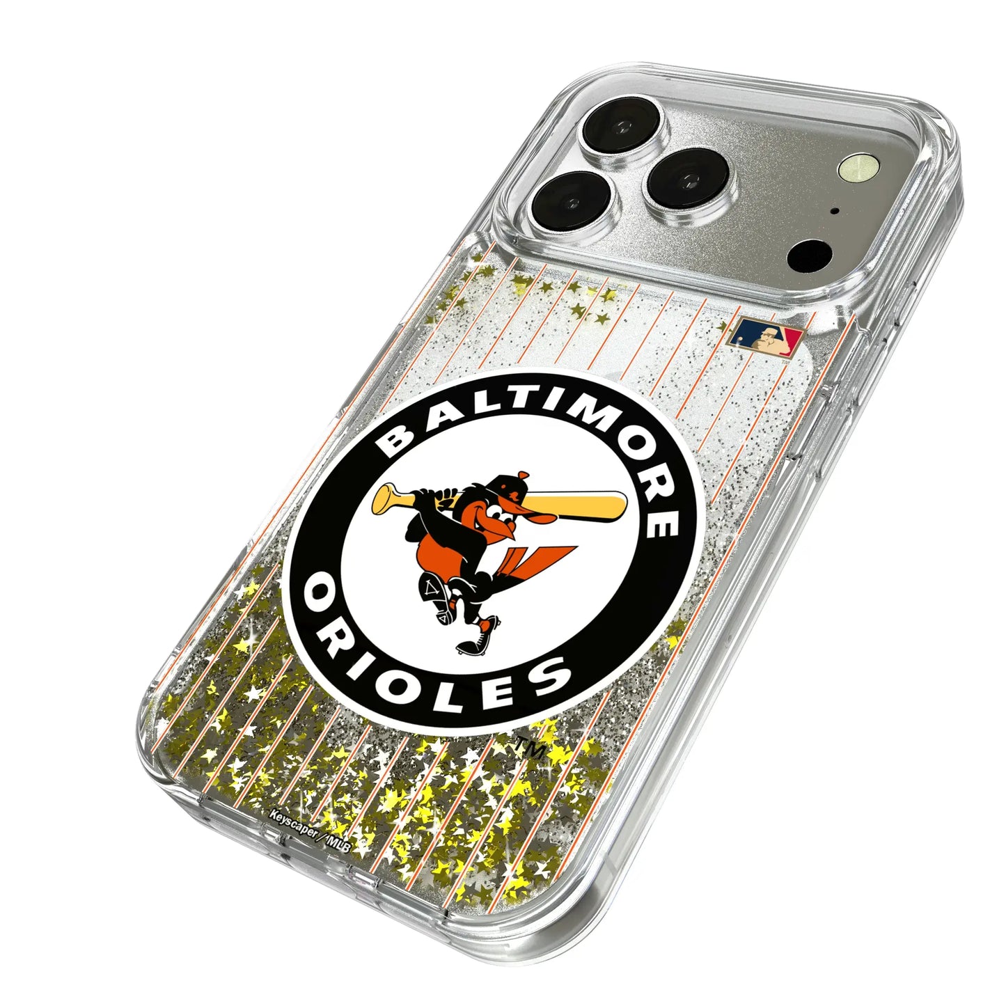 Baltimore Orioles 1966-1969 - Cooperstown Collection Pinstripe Glitter Phone Case for Apple iPhone