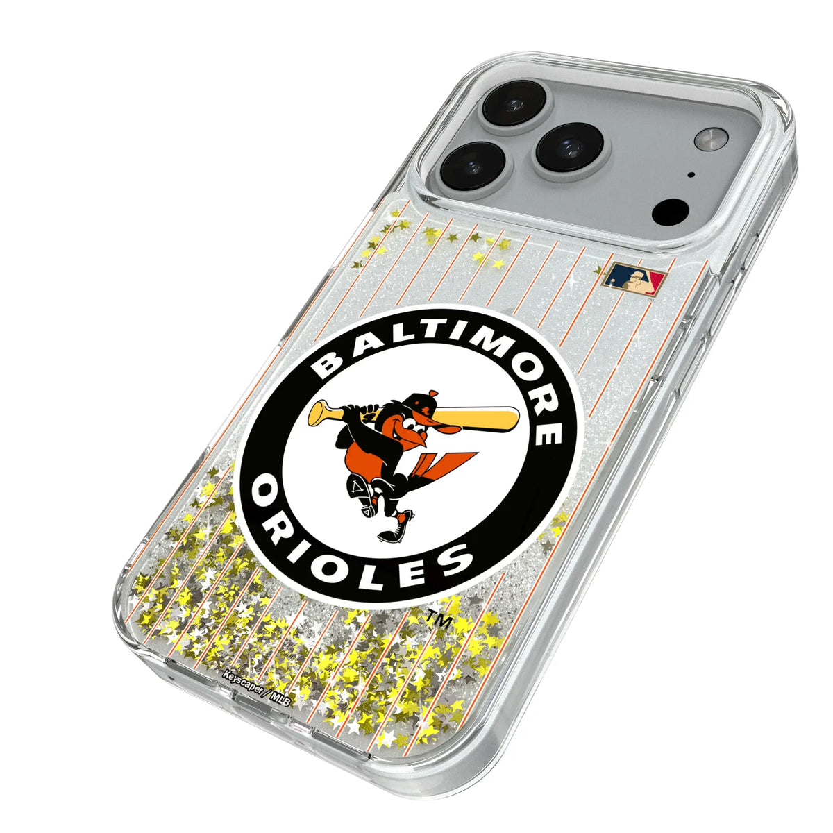 Baltimore Orioles 1966-1969 - Cooperstown Collection Pinstripe Glitter Phone Case for Apple iPhone