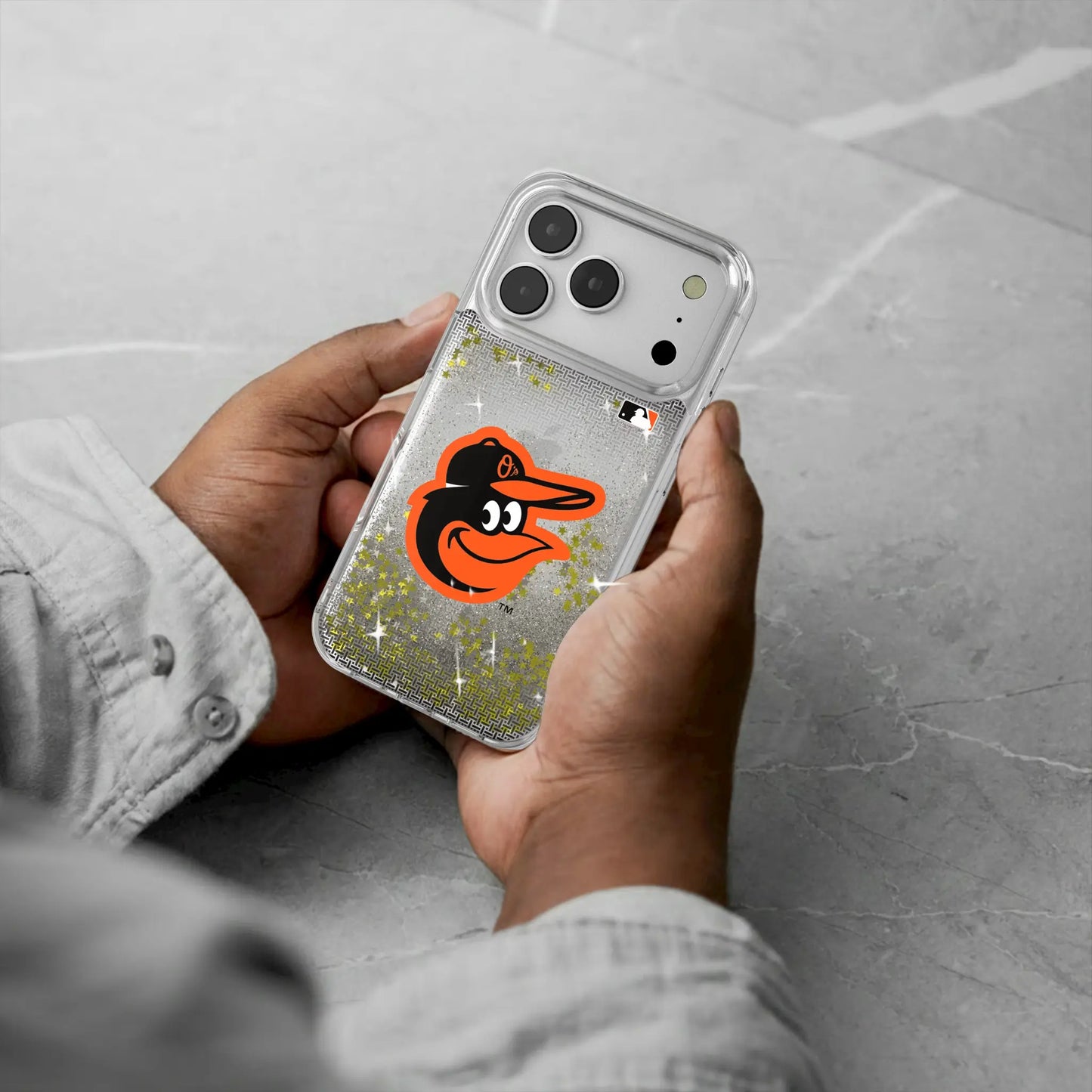 Baltimore Orioles Linen Glitter Phone Case for Apple iPhone