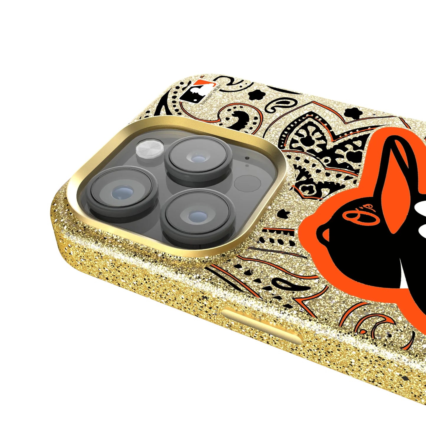 Baltimore Orioles Paisley Bling Phone Case for Apple iPhone