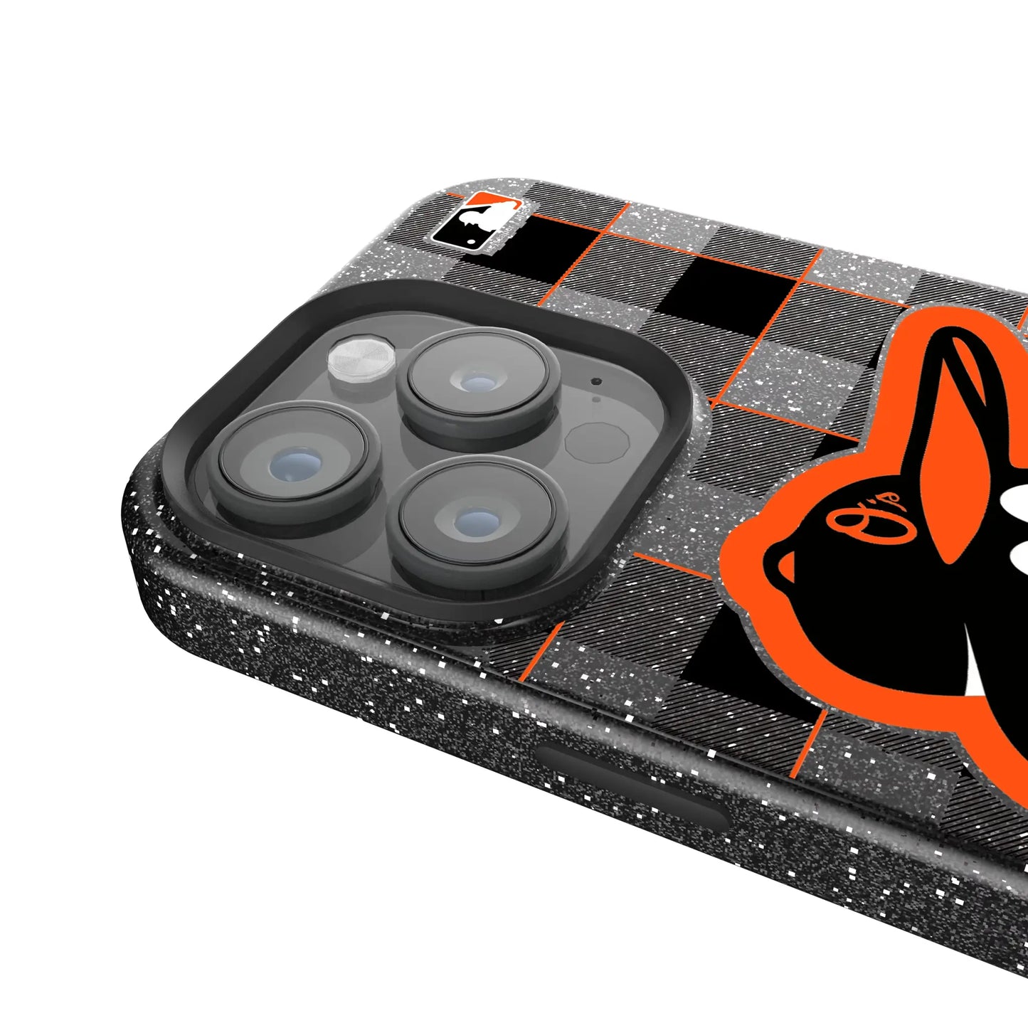Baltimore Orioles Plaid Black Bling Phone Case for Apple iPhone