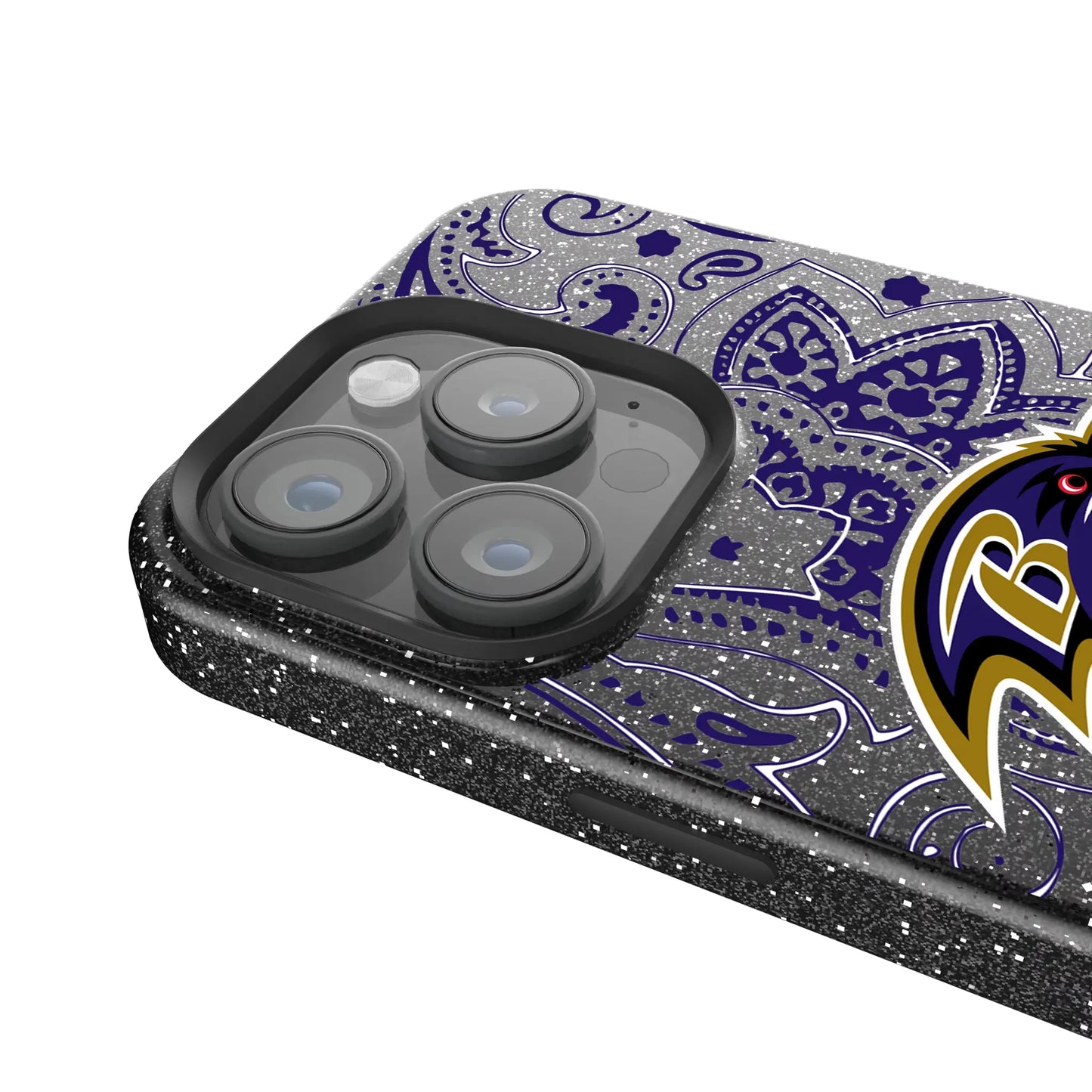 Baltimore Ravens Paisley Black Bling Phone Case for Apple iPhone