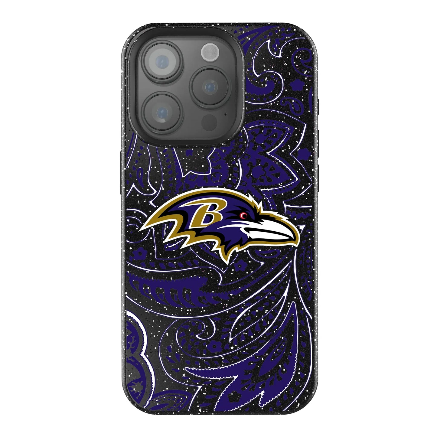 Baltimore Ravens Paisley Black Bling Phone Case for Apple iPhone