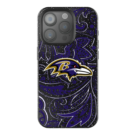 Baltimore Ravens Paisley Black Bling Phone Case for Apple iPhone