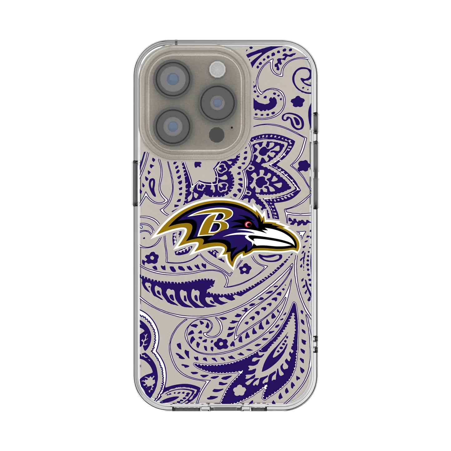 Baltimore Ravens Paisley Clear Phone Case for Apple iPhone