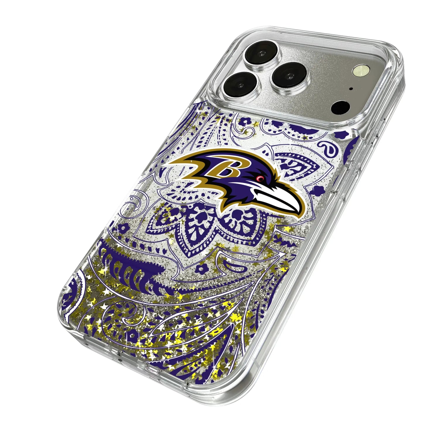 Baltimore Ravens Paisley Glitter Phone Case for Apple iPhone