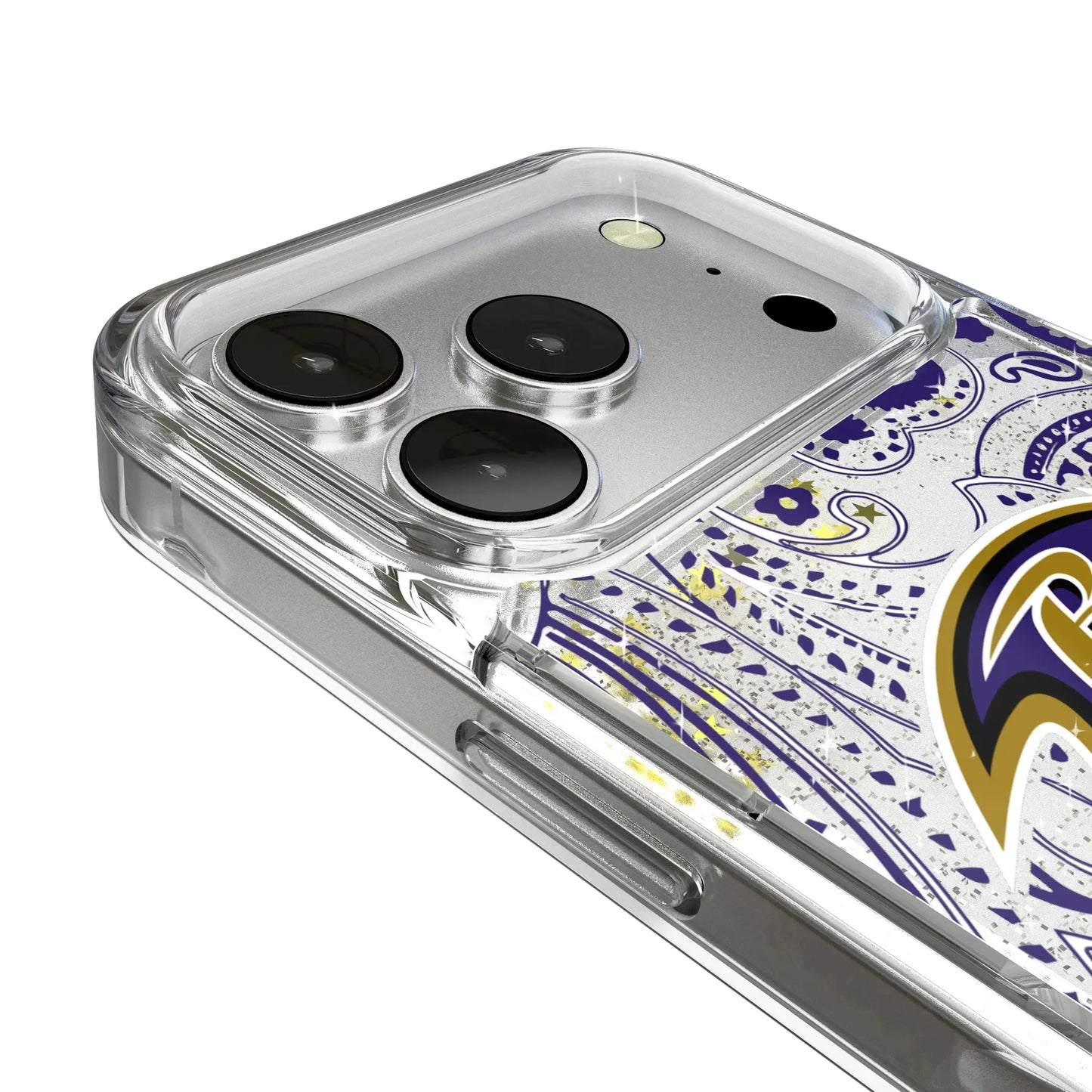 Baltimore Ravens Paisley Glitter Phone Case for Apple iPhone
