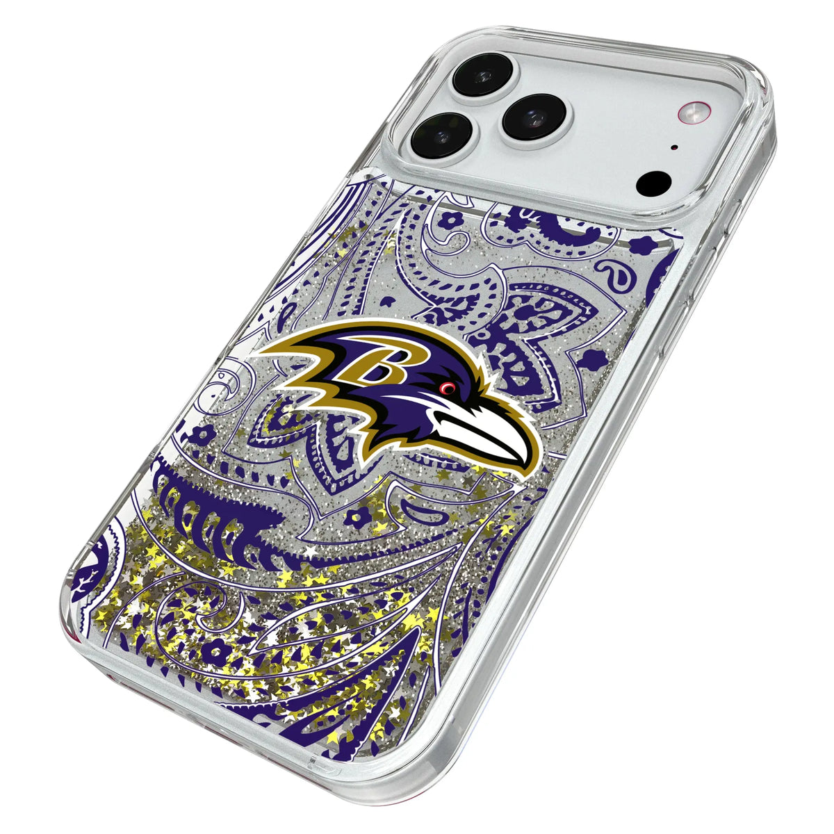 Baltimore Ravens Paisley Glitter Phone Case for Apple iPhone