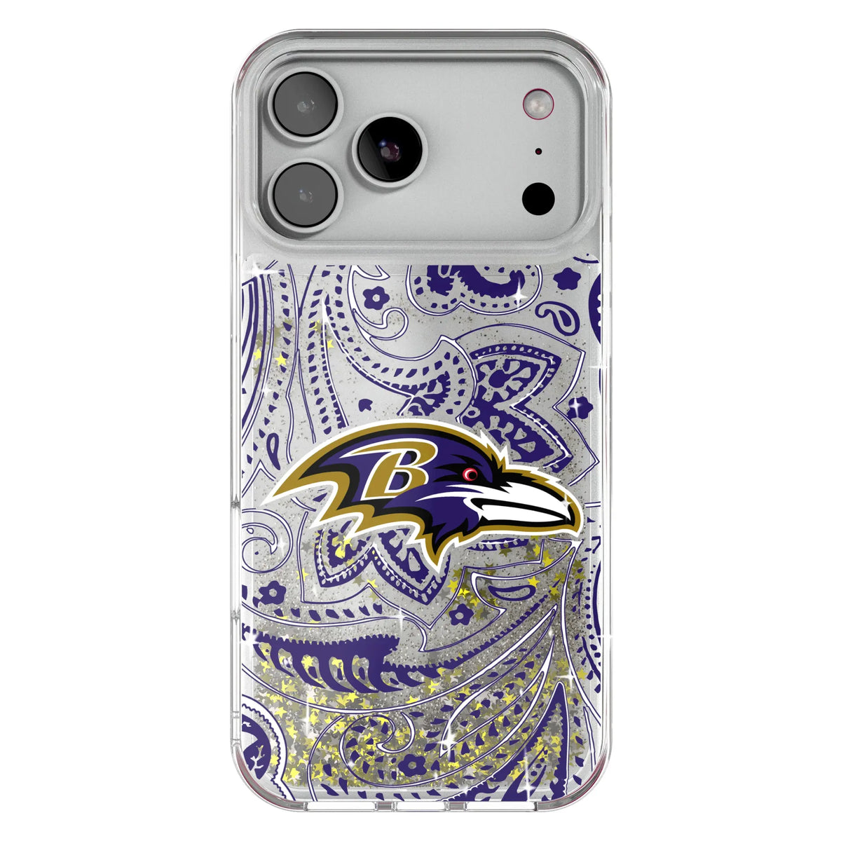 Baltimore Ravens Paisley Glitter Phone Case for Apple iPhone