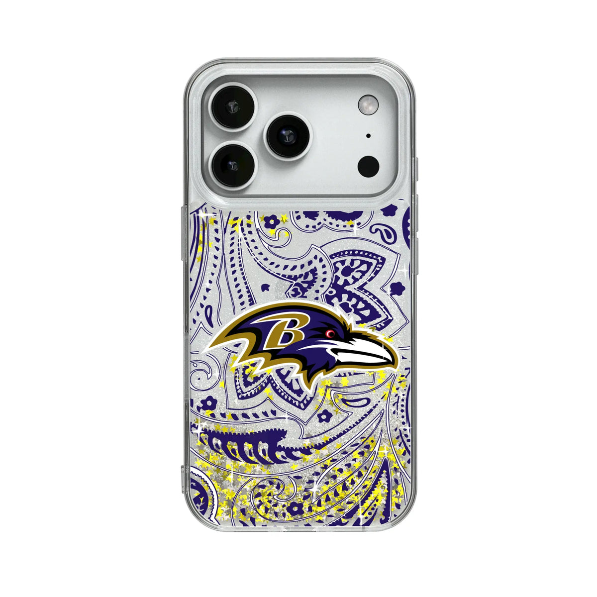 Baltimore Ravens Paisley Glitter Phone Case for Apple iPhone