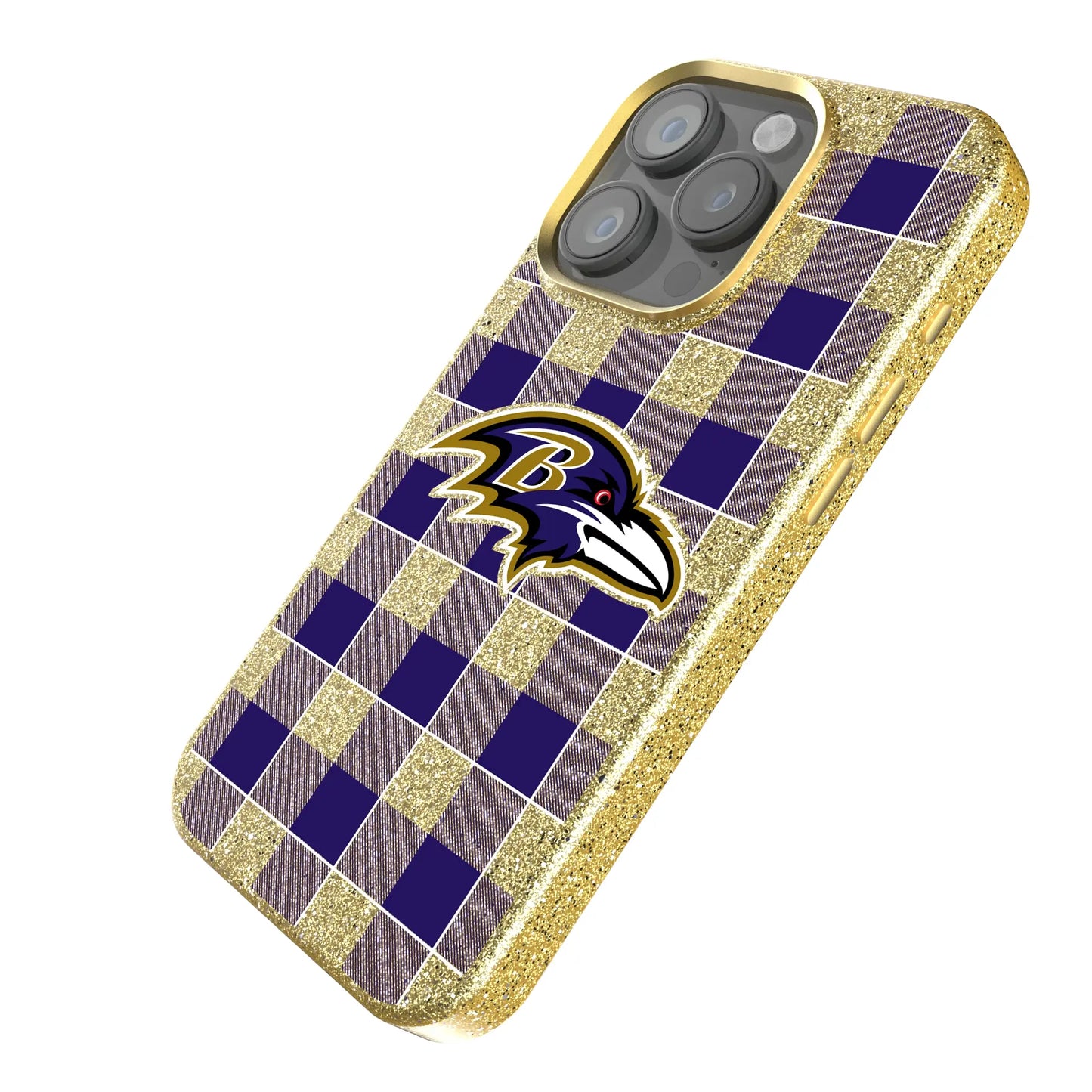 Baltimore Ravens Plaid Bling Phone Case for Apple iPhone