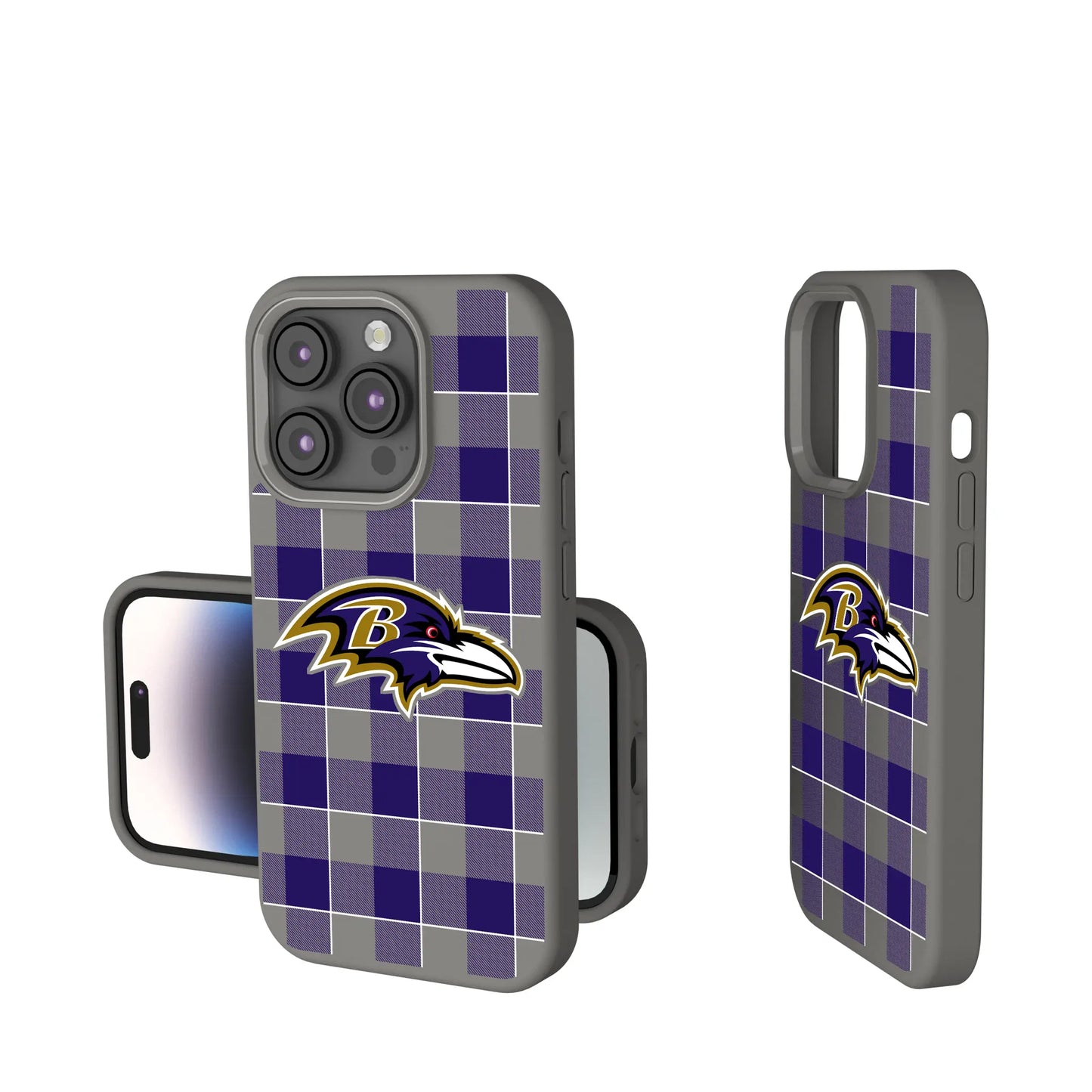 Baltimore Ravens Plaid Soft Touch Phone Case for Apple iPhone