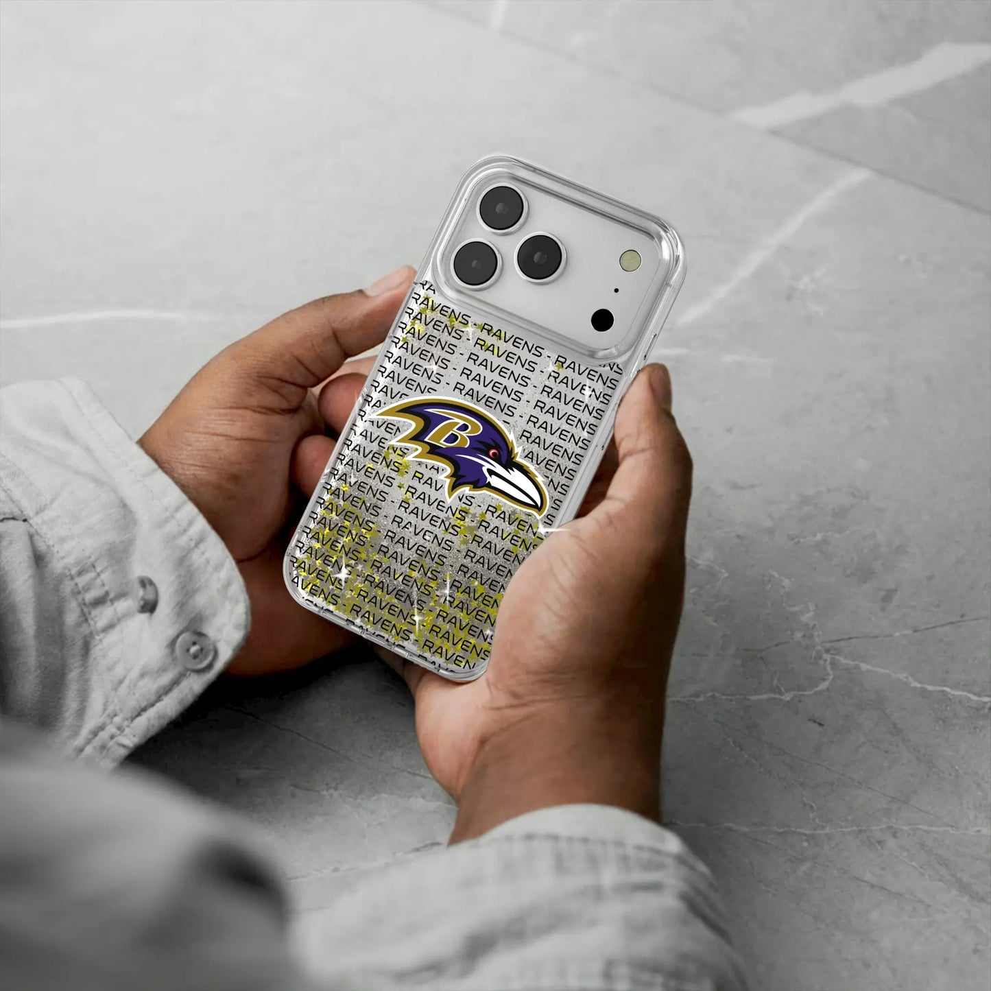 Baltimore Ravens Text Backdrop Glitter Phone Case for Apple iPhone